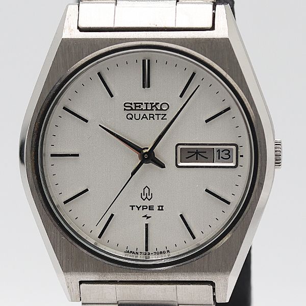 稼働 セイコー タイプ2 191753 7123-7080 QZ シルバー文字盤 メンズ腕時計 0572000 10ERT MST ABC17177
