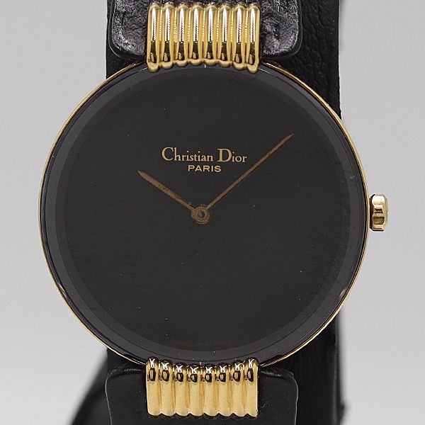 クリスチャンディオール バギラ 46 153-3 571973 QZ ブラック文字盤 レディース腕時計 1397000 10KHT MST ABC17169