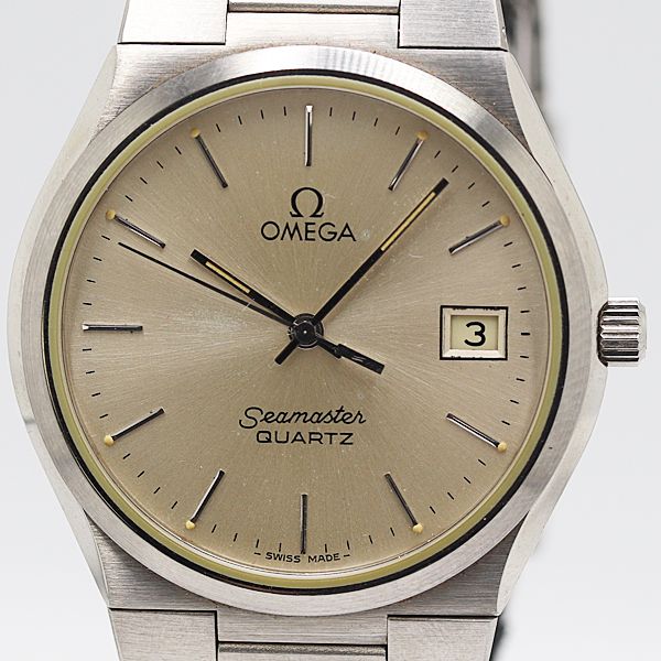 級 稼働 オメガ シーマスター 1342 QZ シルバー文字盤 メンズ腕時計 1291400 10OKT MST ABC17172