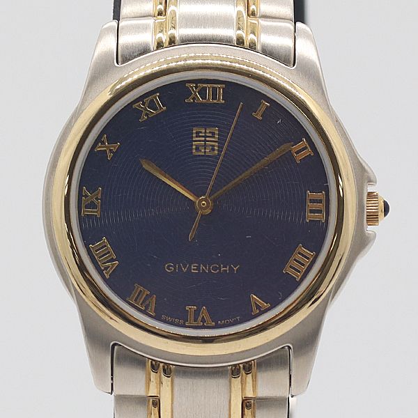 保 稼働 ジバンシィ 07512P ネイビー文字盤 QZ メンズ腕時計 8665000 10ERY KTU ABC17219