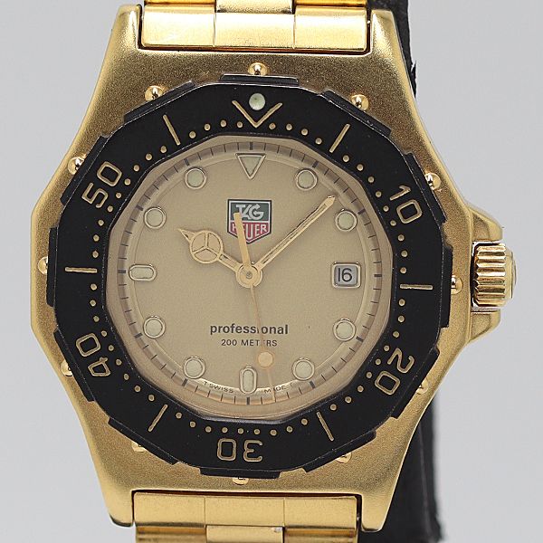 級 稼働 タグホイヤー プロフェッショナル 200M 937.415 QZ 金文字盤 レディース腕時計 2543200 11ANT MST ABC17226