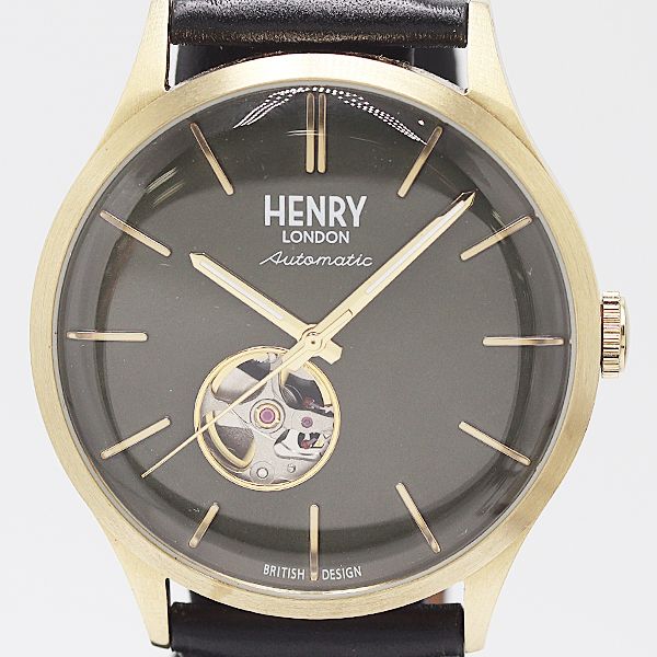 稼働 ヘンリーロンドン チズウィック HL42-AS-0282 AT 自動巻き 灰文字盤 メンズ腕時計 6754000 11ANT MST ABC17228