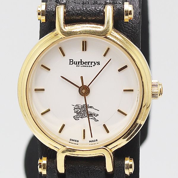 保 稼働 バーバリー クラシックラウンド 3200 QZ ホワイト文字盤 レディース腕時計 4686000 11 ANT MST