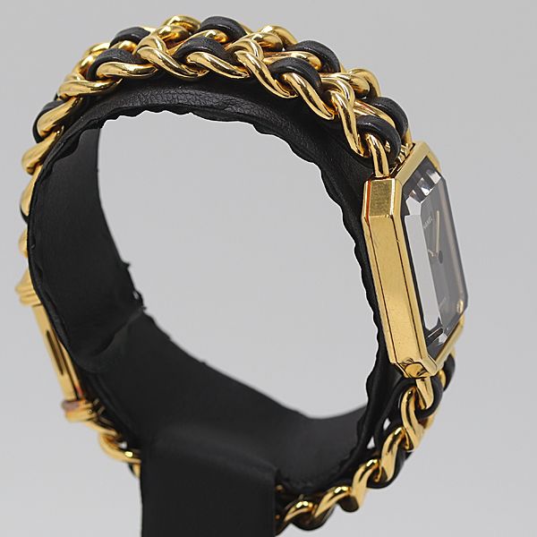 稼働 シャネル プルミエールL RX 18521 QZ 黒文字盤 レディース腕時計 5447310 11 NBT MST