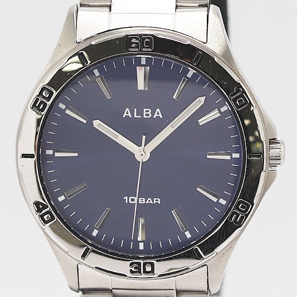 保 稼働 セイコー アルバ VJ21-KNF0 QZ ブルー文字盤 メンズ腕時計 2352000 11ERY MST ABC17231