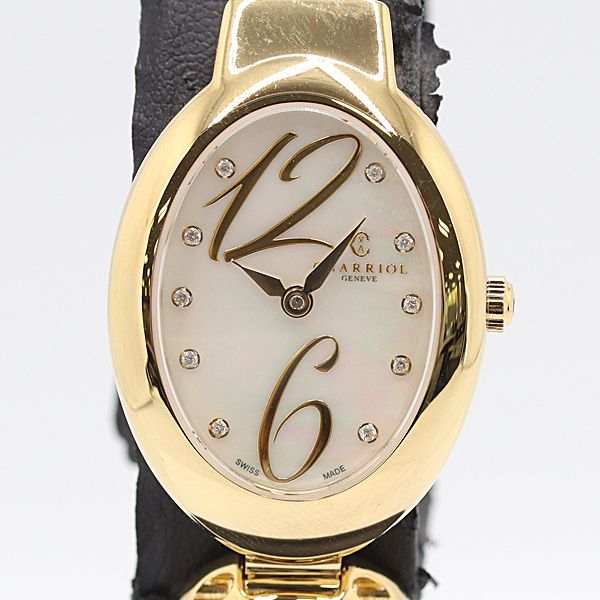 稼働 シャリオール マリーオルガ MOY 570.O02 MO0854 QZ シェル文字盤 レディース腕時計 0059400 10RKT ABC17256 SMZ