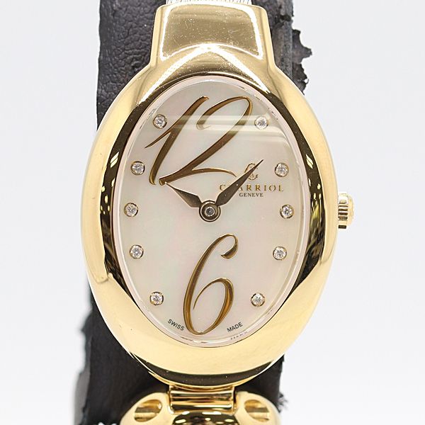 稼働 シャリオール マリーオルガ MOY.570.O02 MO 0268 QZ シェル文字盤 レディース腕時計 0083600 10ERT ABC17254 SMZ