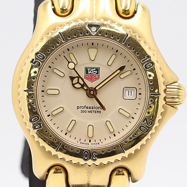 稼働 タグホイヤー プロフェッショナル WG1330-0 QZ アイボリー文字盤 レディース腕時計 0080300 10ERT ABC17250 SMZ