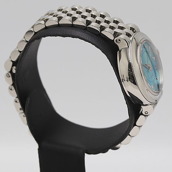 級 稼働 BEDAT - Co 827 ジュネーブ No.8 1042 QZ アイスブルーシェル文字盤 レディース腕時計 5085300 10 BLT MST