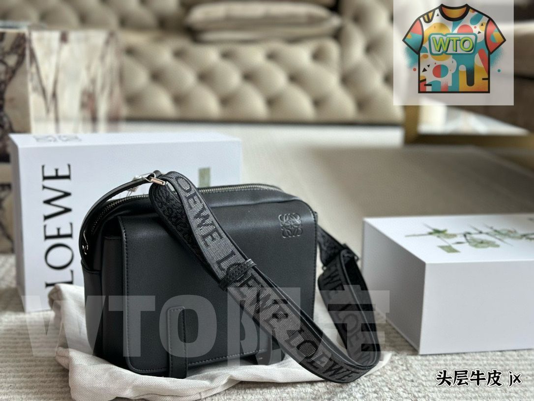 WTO通販 LOEWE Military メンズメッセンジャーバッグ 幅広肩ベルトプリントフラップ-WTO輸入-JFZ88