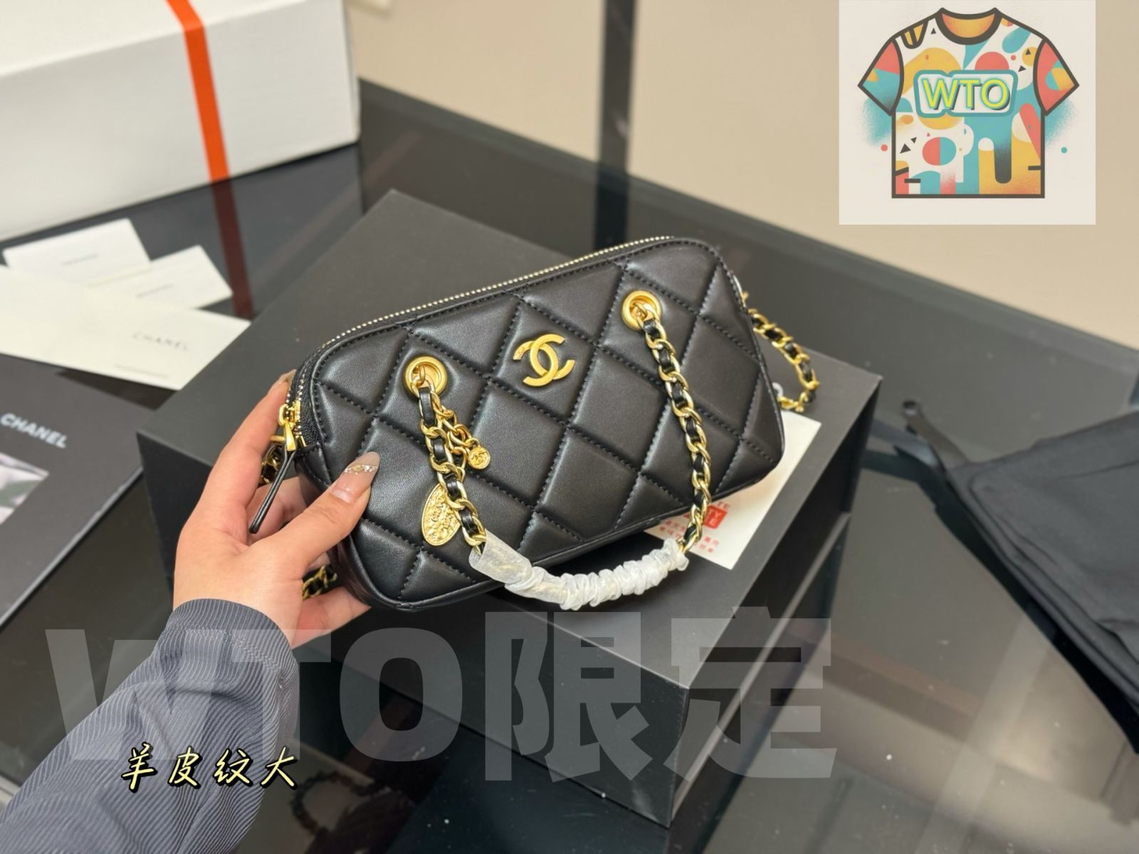 WTO通販 Chanel 23 B G Coin Boston Bag ゴールドコイン ボストンバッグ-WTO輸入-PCG 77