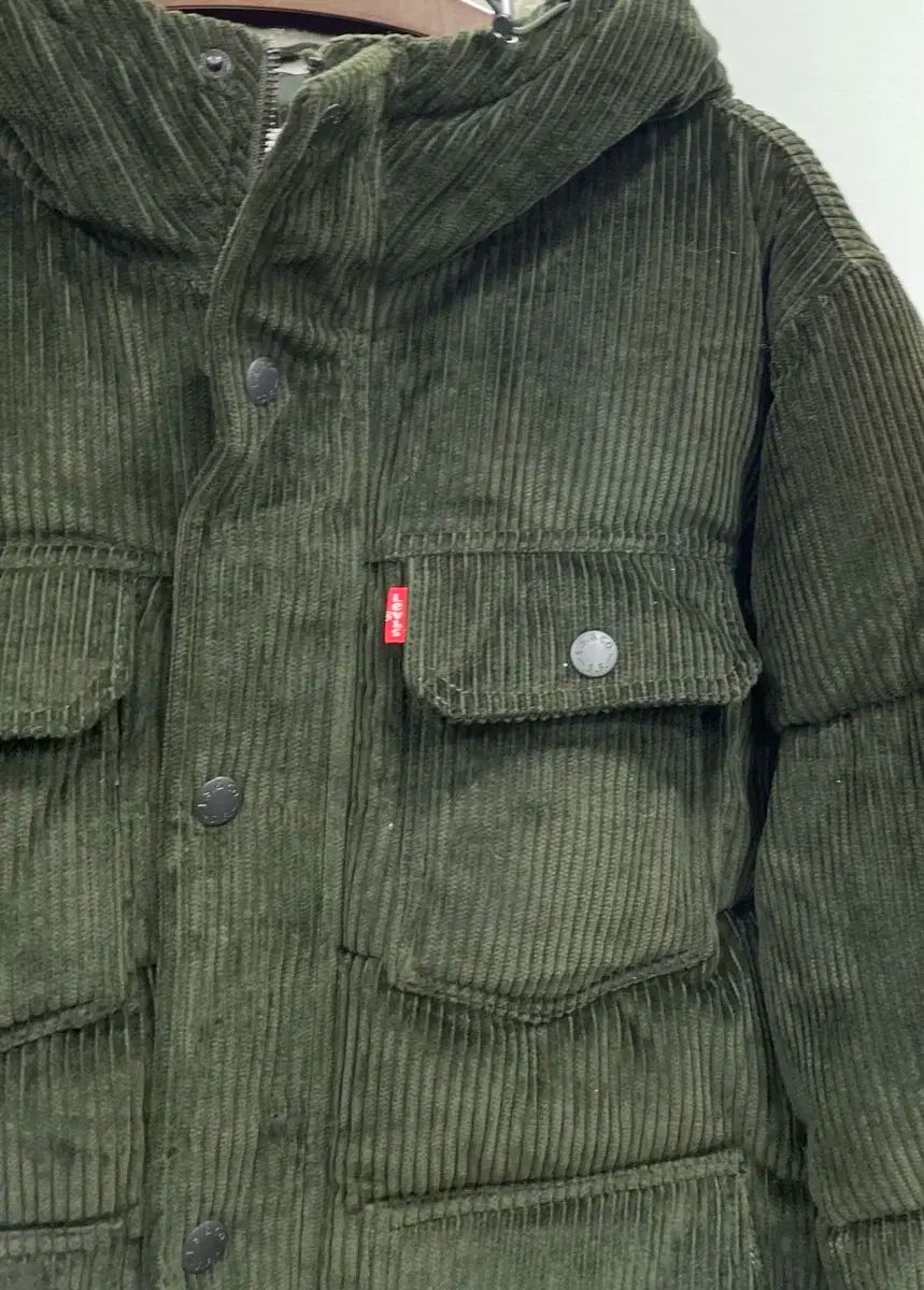 L XL 状態良し リーバイス コーデュロイ ショートダウン パファー グリーン