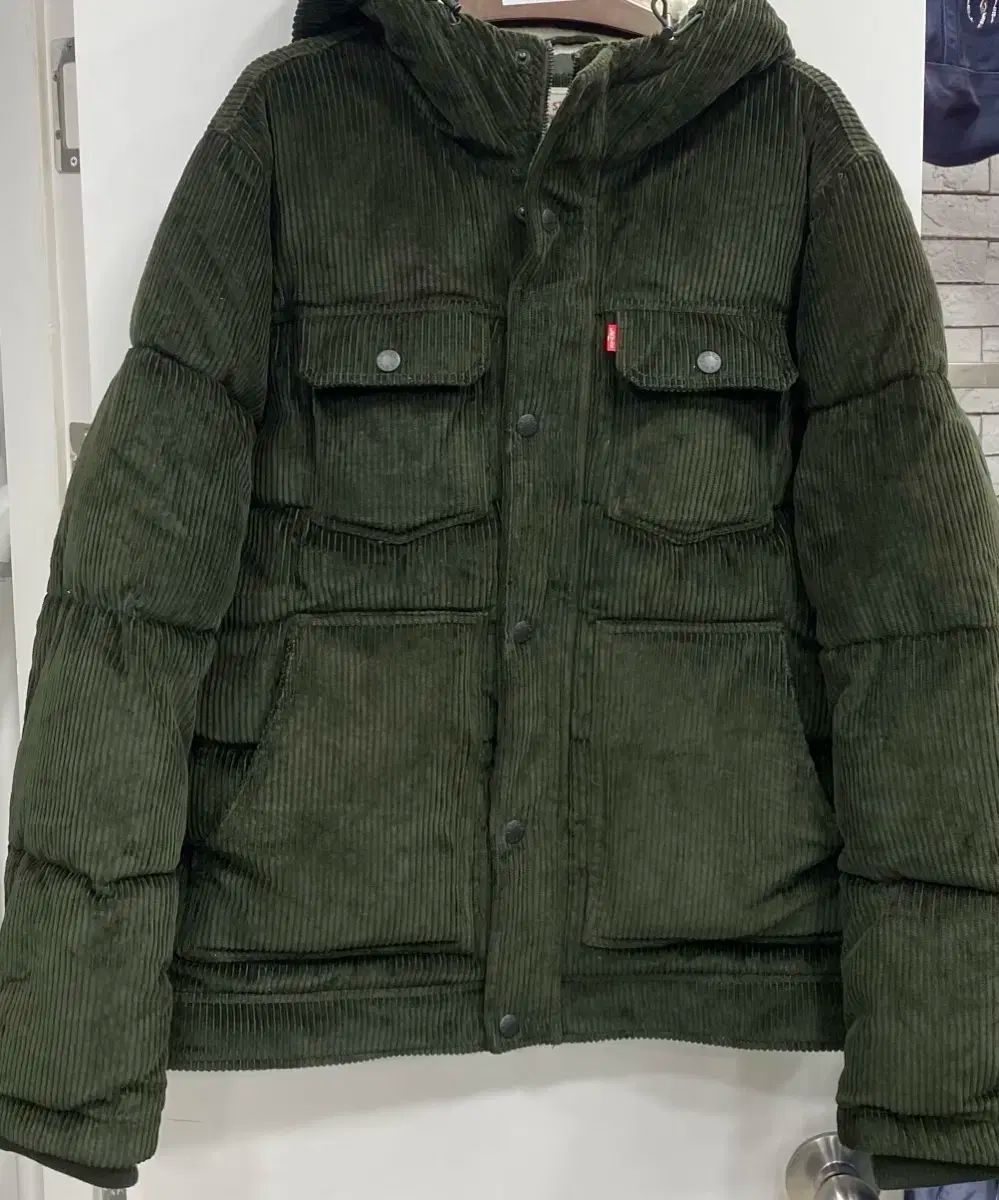 L XL 状態良し リーバイス コーデュロイ ショートダウン パファー グリーン