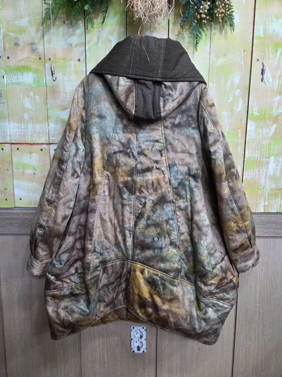 天然染料染め 裏地コットン ロングジャケット