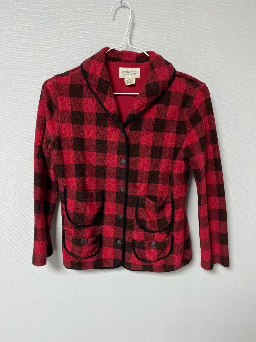 デニムアンドサプライ ラルフローレン レッド CHECK ジャケット XS