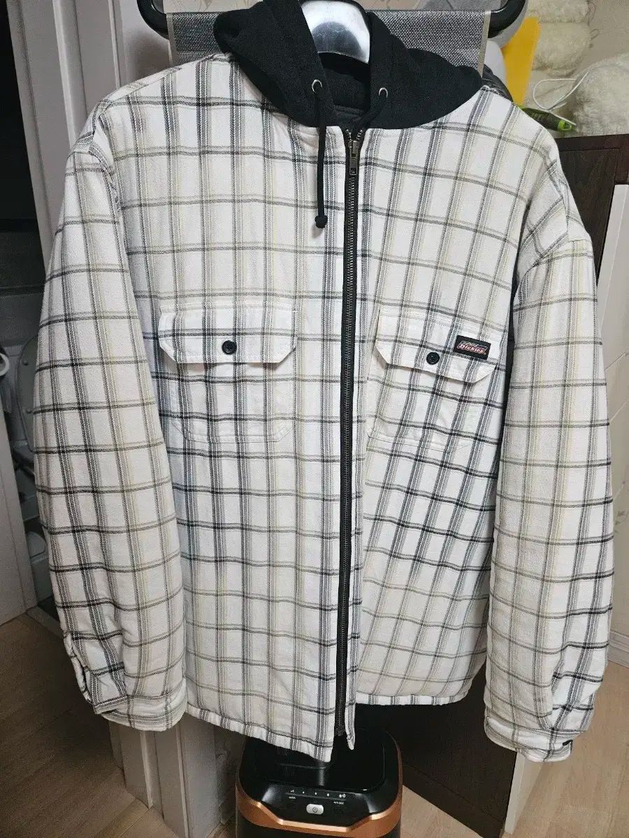 シュプリームxディッキーズ プレイド フーディー ジップアップ L