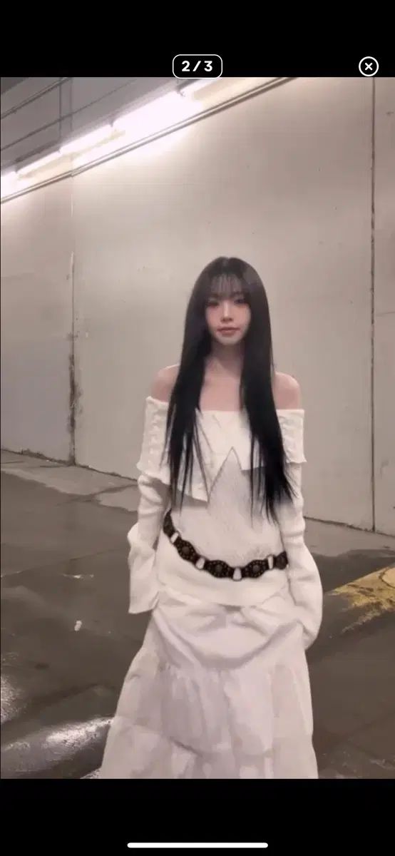 カリナ着用 ポリ数엠 オフショルダニット