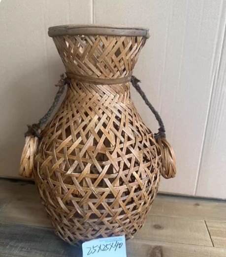 透かし竹編みカフェ民宿装飾フラワーポット収納バスケット竹製品任意装飾