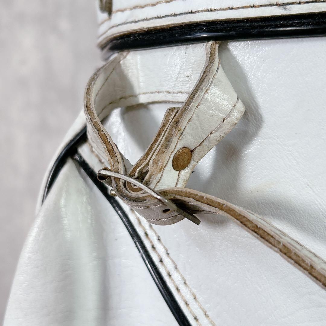 販売 V264 PING ピン キャディバッグ 本体 白 ロゴ レザー ゴルフ用具