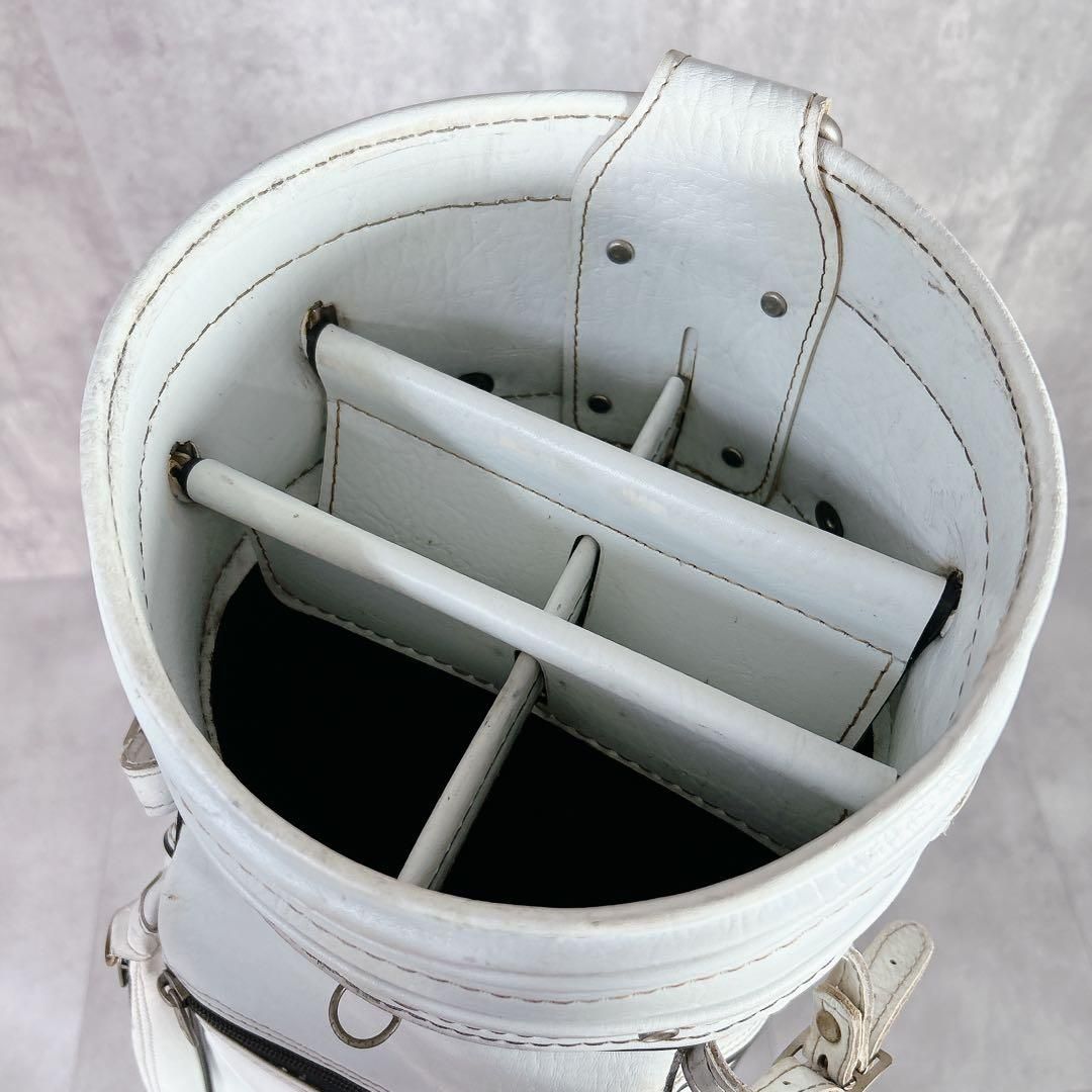 V264 PING ピン キャディバッグ 本体 白 ロゴ レザー ゴルフ用具