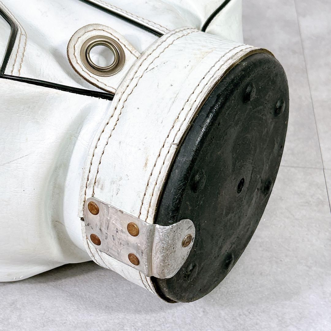 V264 PING ピン キャディバッグ 本体 白 ロゴ レザー ゴルフ用具