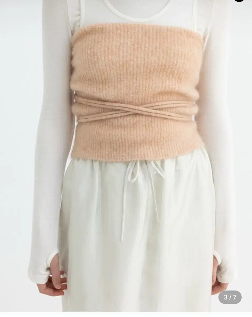 モノハ モヘア チューブトップ ピーチ