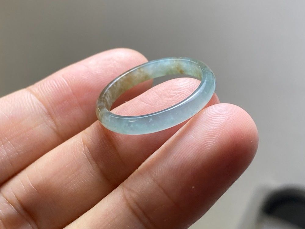 L14-223 氷種 黄青 黄翡翠 21.0号 グアテマラ産 A貨 本翡翠 くりぬき