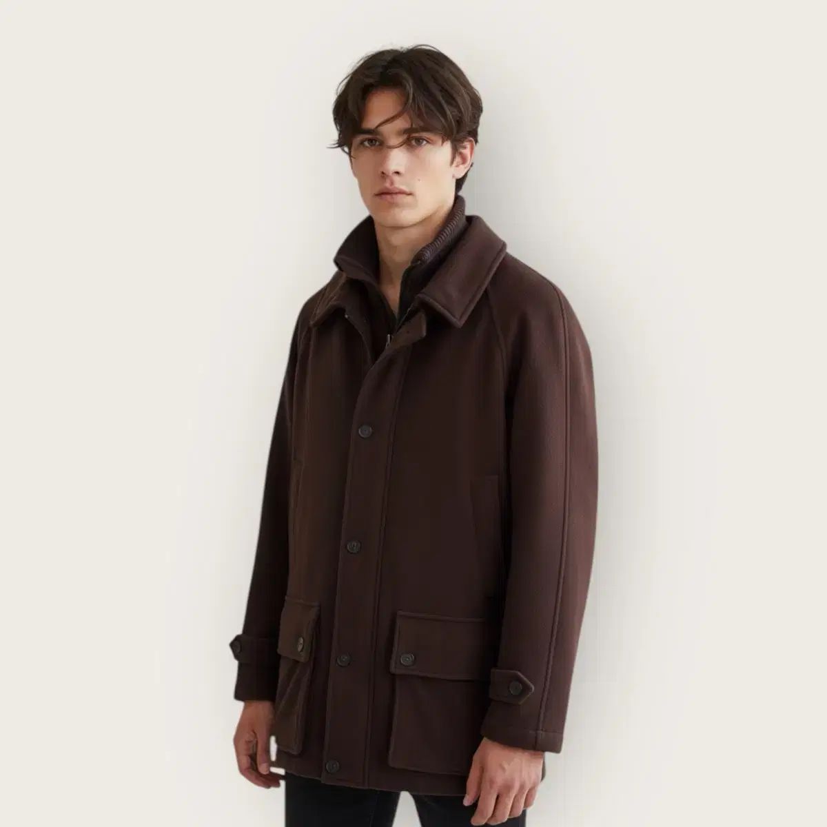 S バーバリー カシミアブレンド ダブル レイヤー コート