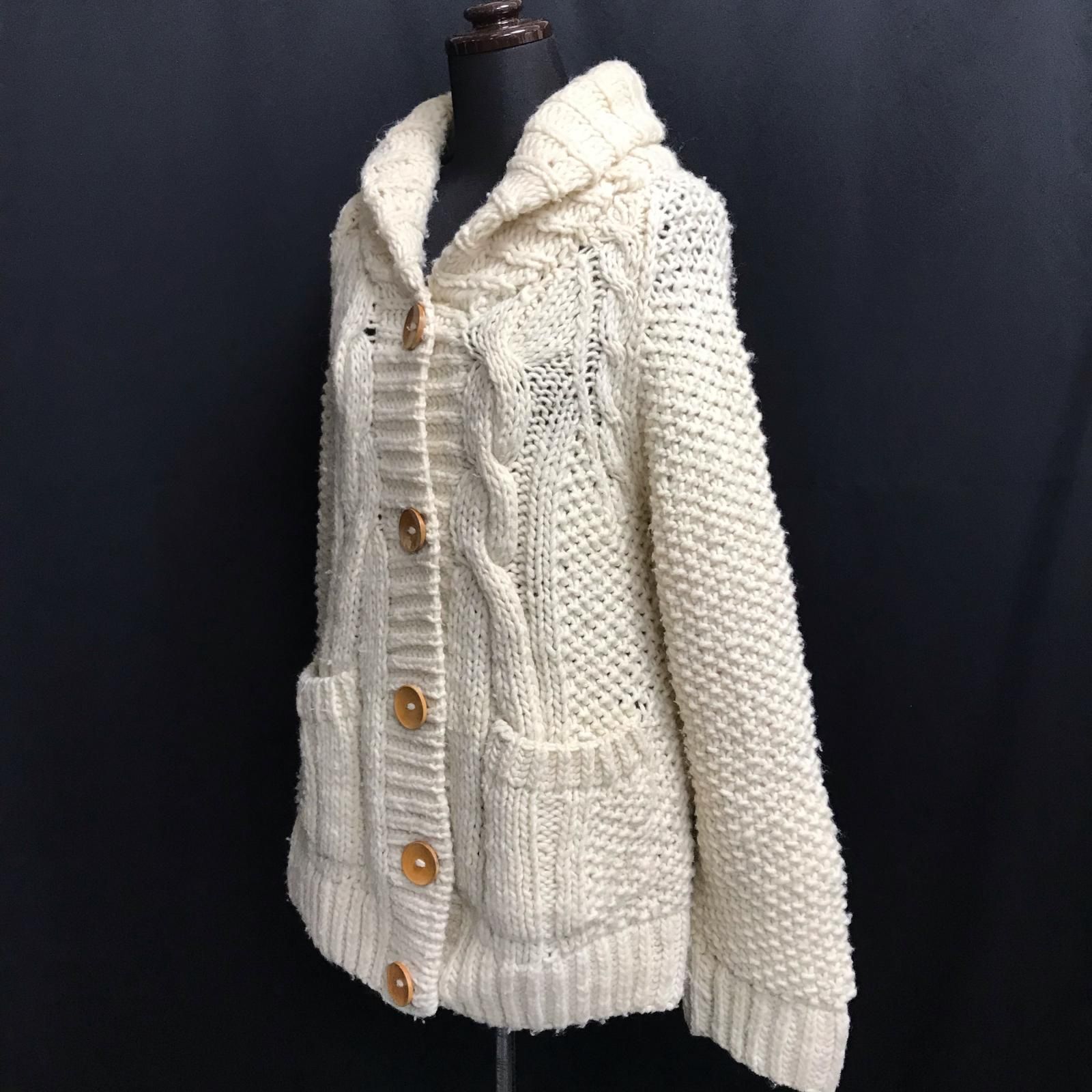 SHIPS【シップス】ウール/ニットコート【レディースF/白/white