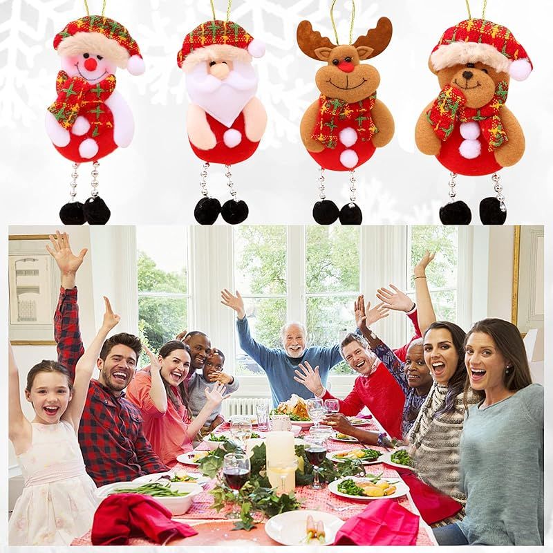 クリスマスオーナメント 4個セット 立体 可愛い トナカイ