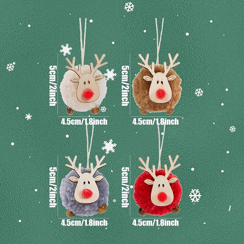 クリスマスツリー オーナメント 4個セット 可愛い トナカイ クリスマス