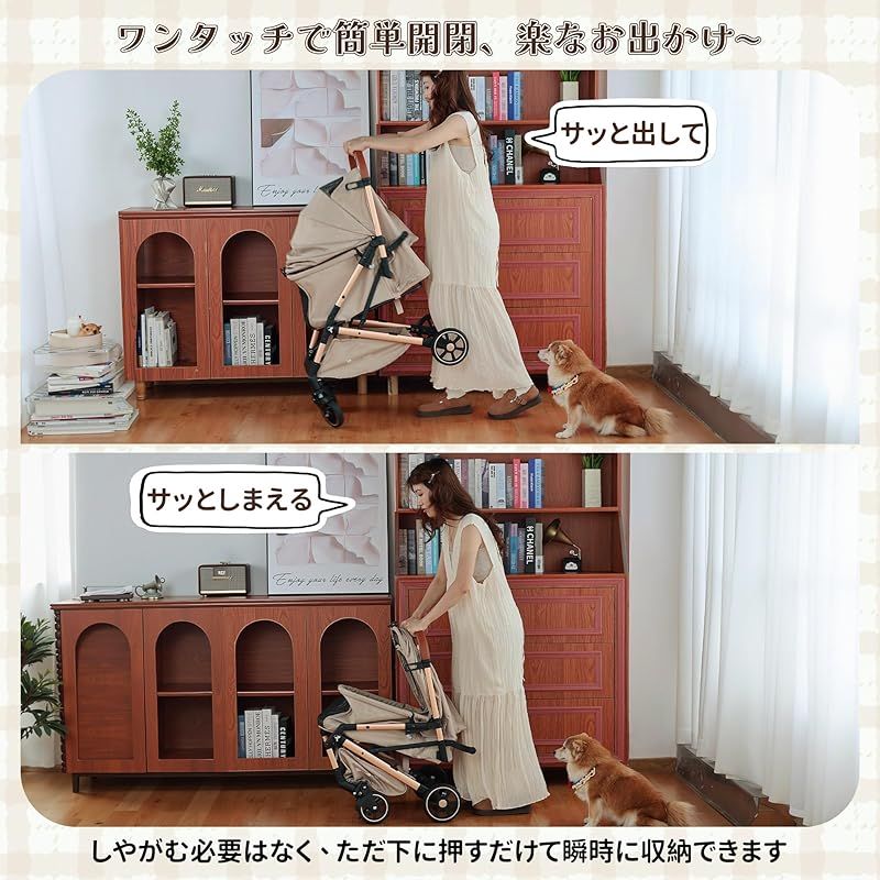 猫用品 「サッと折りたたみ」Totoro ball ペットカート 犬 バギー 4輪