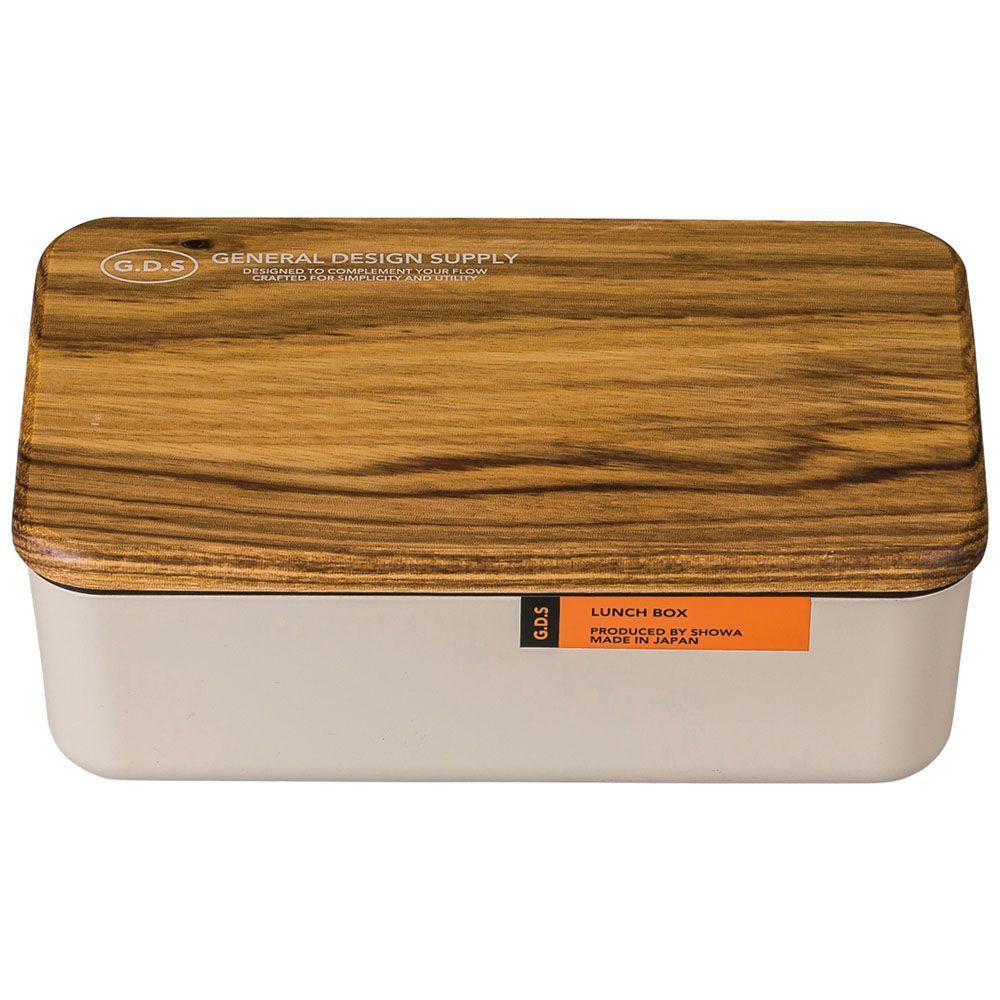 ☆ Ivory ☆ G.D.S. Long Rectangular One-Step Lunch Wooden Lid Bento Box, Made in Japan, Domestic Lunch Box, Wooden Lid, Bento Box, 600ml, Standard, Stylish, Microwave Safe, Dishwasher Safe, GDS, Unisex, Men's, Women's, Dishwasher Compatible, Microwave Safe
