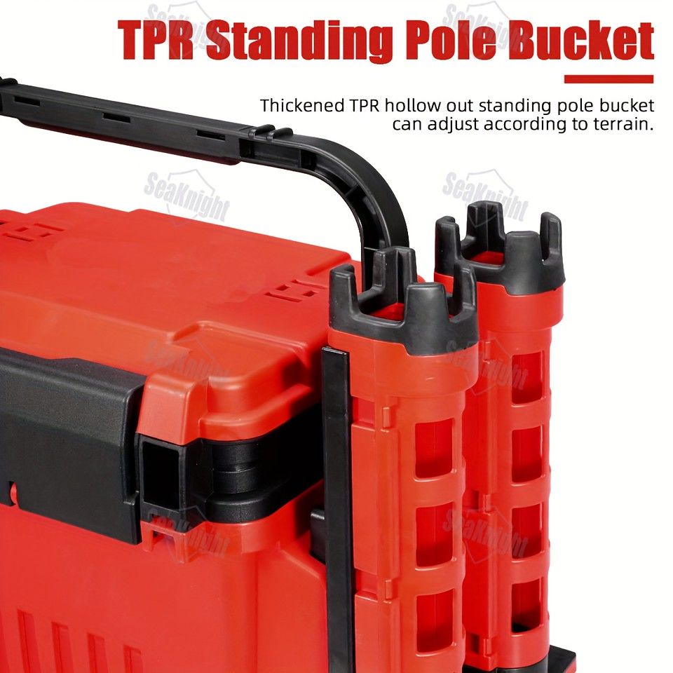 大容量&高耐久 タックルボックス SeaKnight 釣り具収納 プラスチック製 頑丈 ロック付き ルアー 仕掛けの整理に最適 ブラック レッド グレー レッド