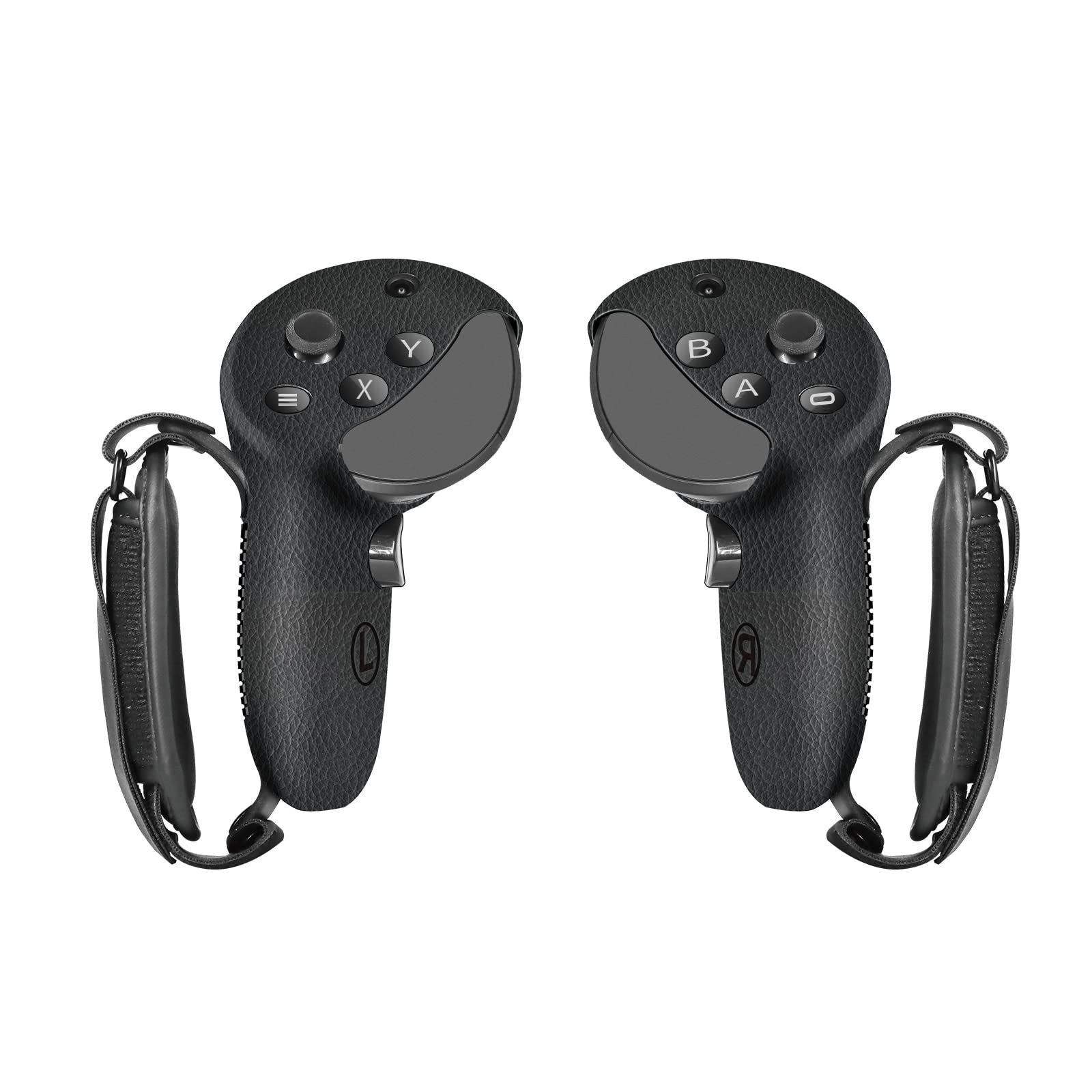 Globular Cluster QP2 シリコングリップカバー Meta Quest Proコントローラー用 - シリコングリップカバープロテクター ナックルストラップ付き PUレザークッションパッド付き ブラック