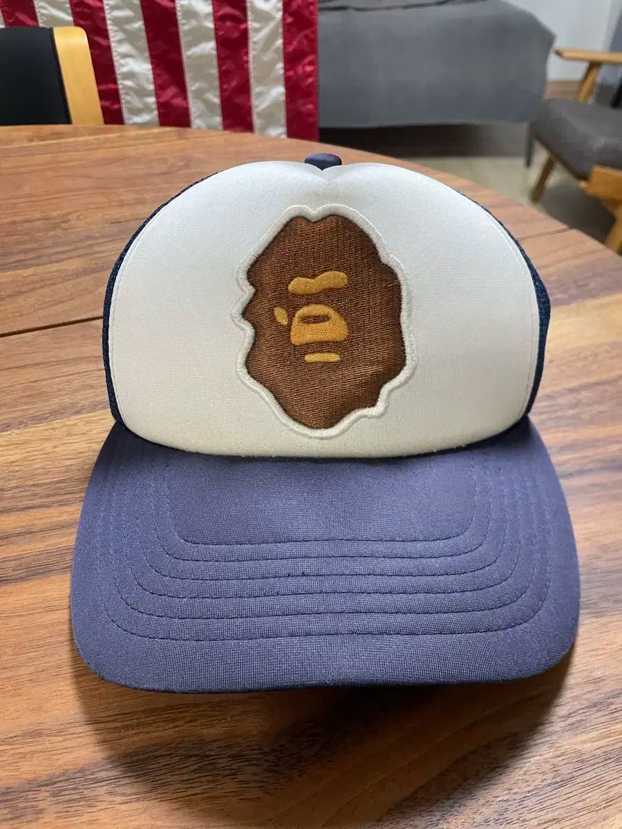 A BATHING APE アベイシングエイプ サル メッシュ ベースボールキャップ ネイビー bape 00 s 帽子