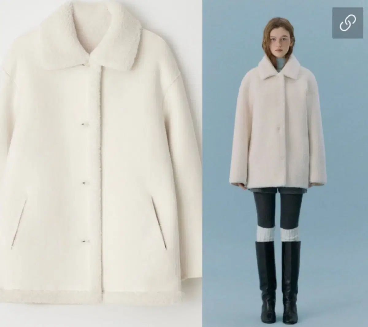 ルーベイン アイボリー シアリング リバーシブル ムートン