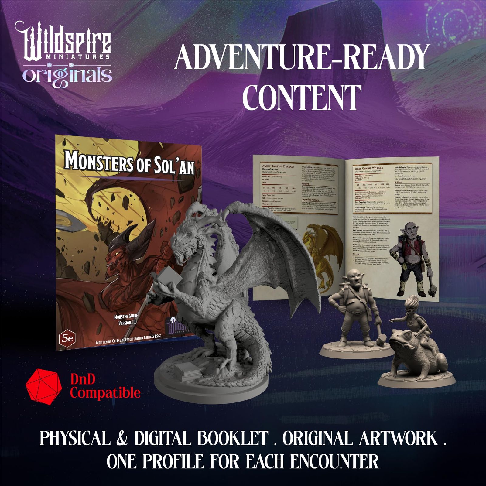 Wildspire ファンタジーミニチュア&ブックっぽいドラゴン DND