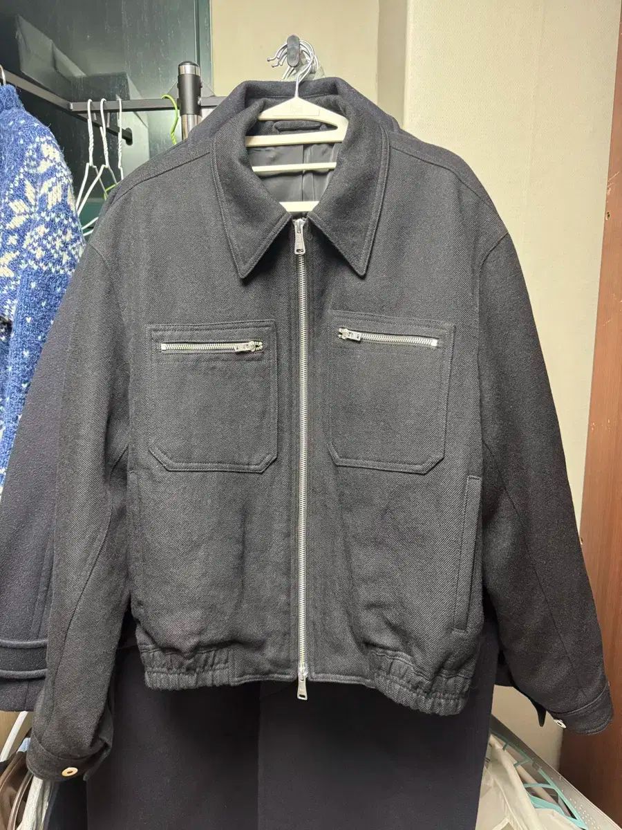 クアー ウール リネン ジャケット L