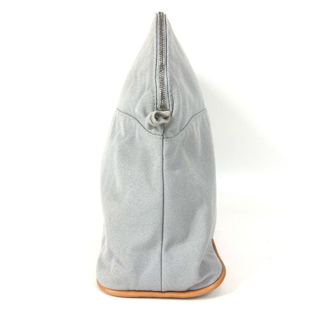 尊敬 HERMES エルメス 化粧ポーチ ポーチ GM ポーチGM レザー キャンバス グレー 海外通販！