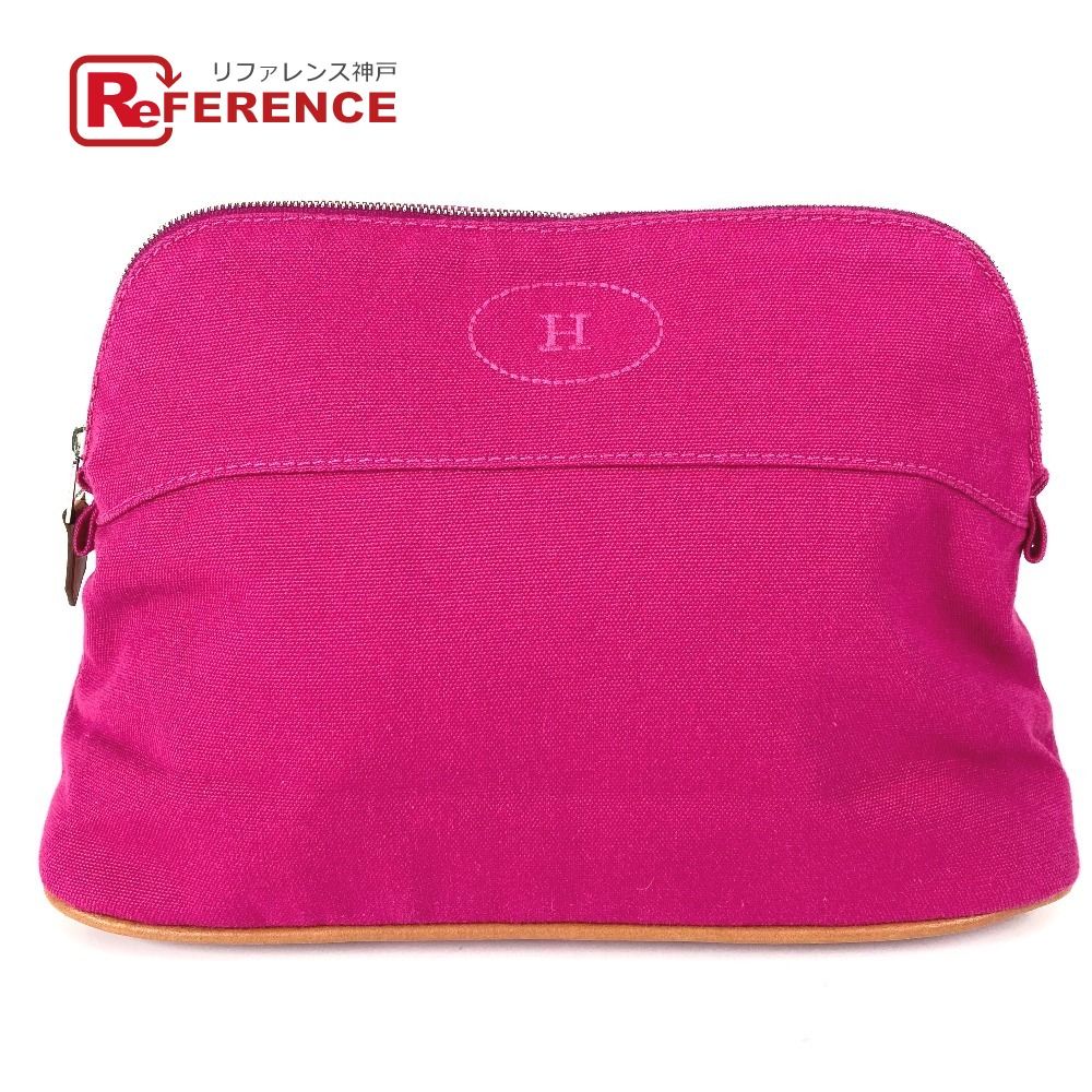 HERMES エルメス 化粧ポーチ ボリードポーチ GM ボリードポーチGM レザー キャンバス ピンク