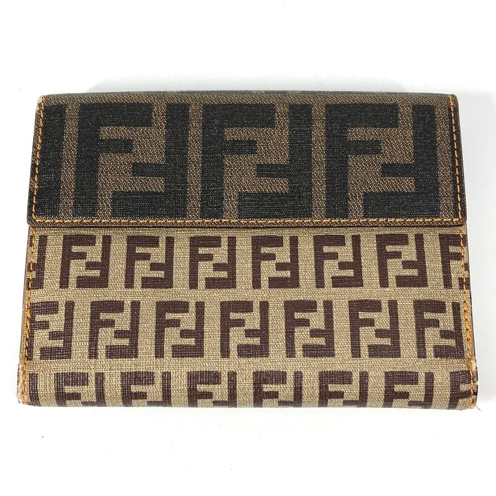 FENDI フェンディ 2つ折り財布 ズッカ ロゴ ズッキーノ レザー/PVC