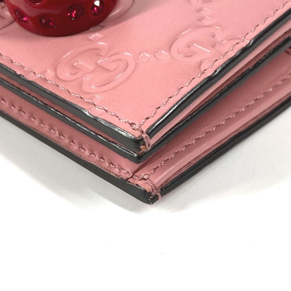 GUCCI グッチ 2つ折り財布 チェリー さくらんぼ 476050 シマレザー