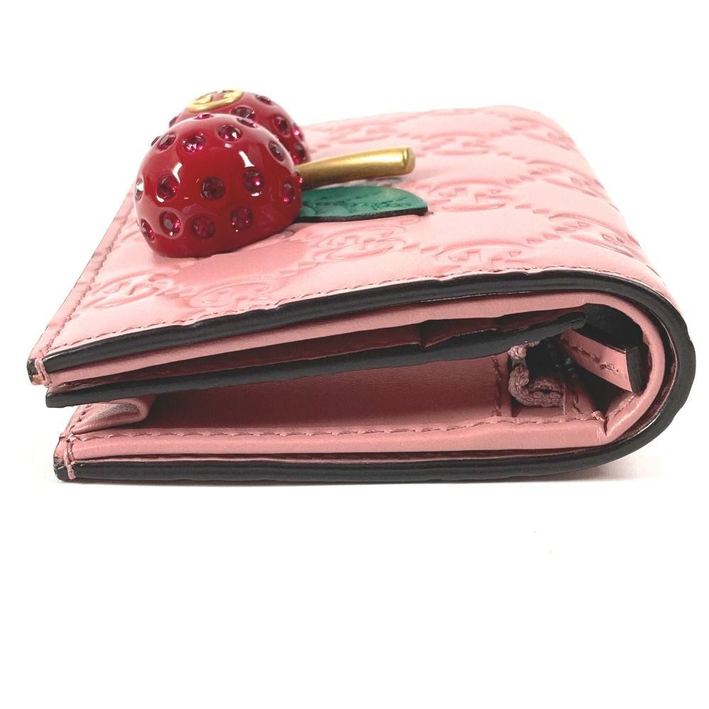 GUCCI グッチ 2つ折り財布 チェリー さくらんぼ 476050 シマレザー