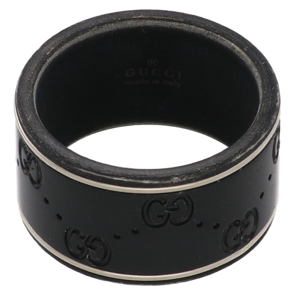 GUCCI グッチ 指輪 リング ブラックコランダムアイコンワイド YM