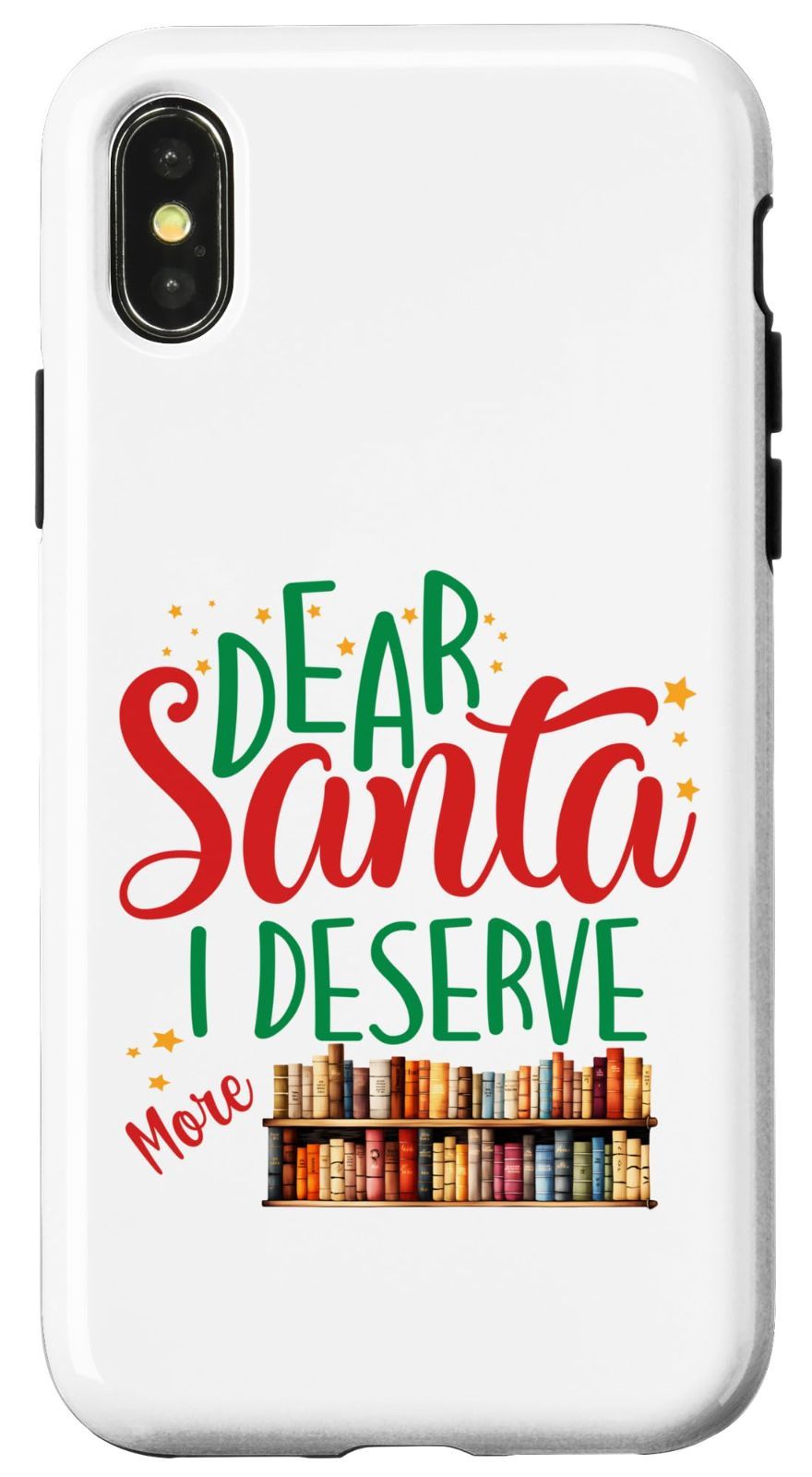 定番，得価 【特価商品】iPhone X/XS 親愛なるサンタ、私はもっと本が欲しい、本好きのクリスマス スマホケース その他