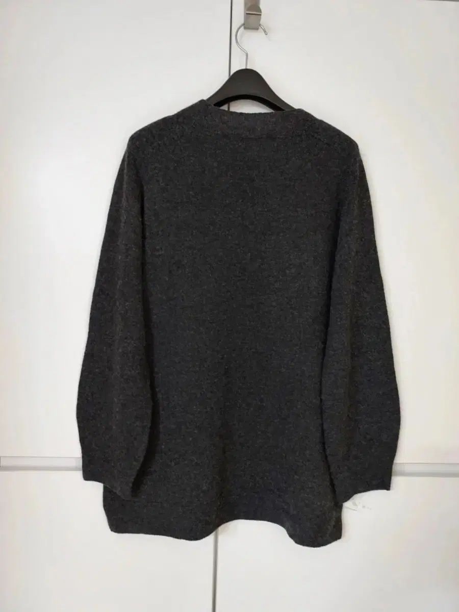 SO WOOL カシミア ウール ラウンドネック ニットブラウス 66サイズ チャコール色