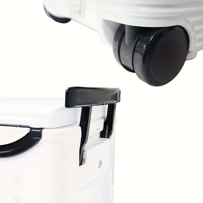 大容量＆保冷 45L フィッシング収納ケース 車輪付き 伸縮ハンドル 釣り道具箱 アウトドア キャンプ 釣り ロック付き 赤枠 OLIVEOS_COM_TR