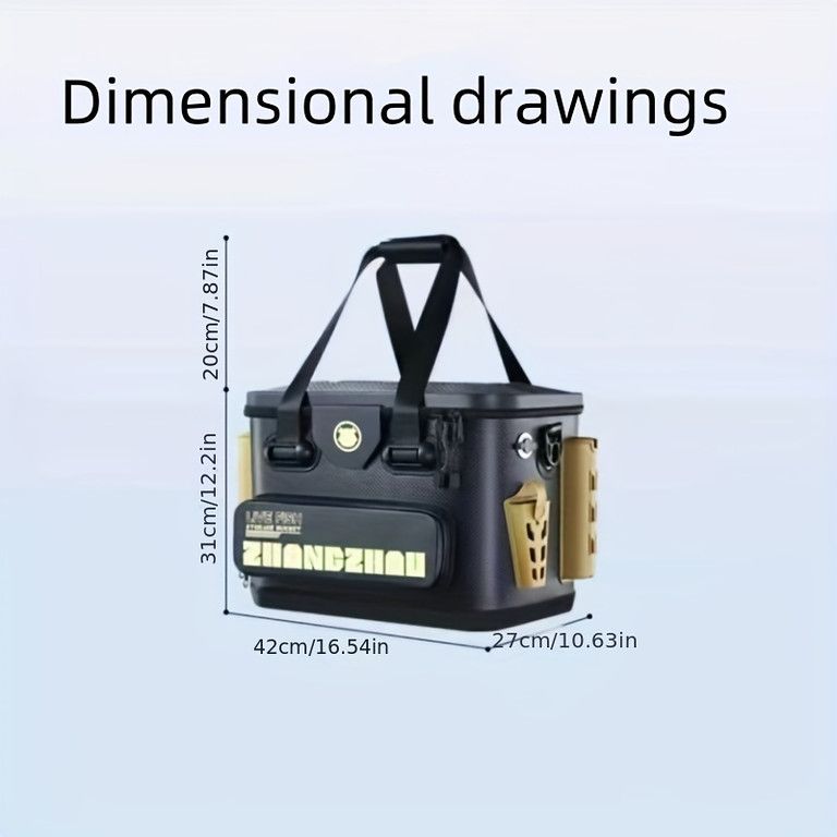 防水＆大容量 フィッシングボックス 釣り道具収納 バッカン ハードタイプ ロッドスタンド付き ツールボックス 釣り用ケース 持ち運び便利 アウトドア