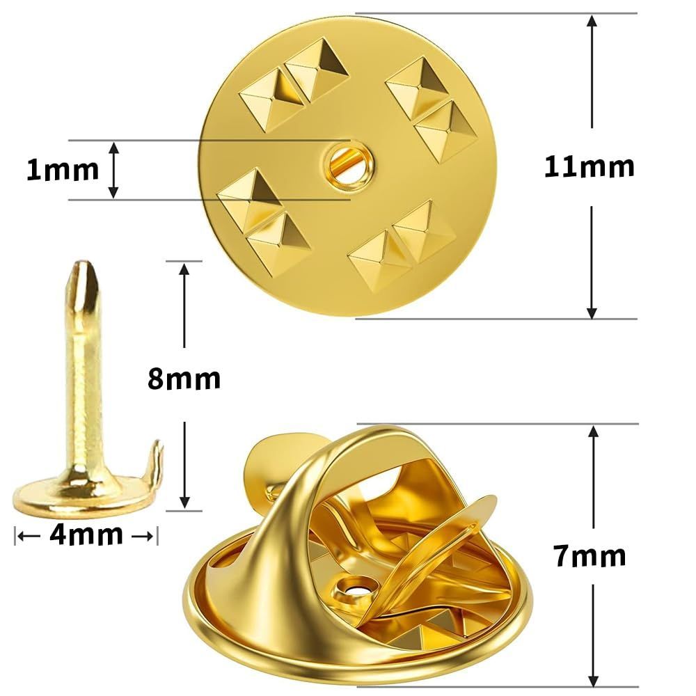 特価商品】ピンバッジ 留め具 社章 ピンバッチ 直径11mm ゴールデン